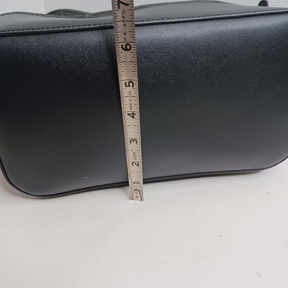 Calvin Klein Bucket Bag Black Initial Canvas Gabrianna Cross Body Faux Leather - Picture 5 of 12